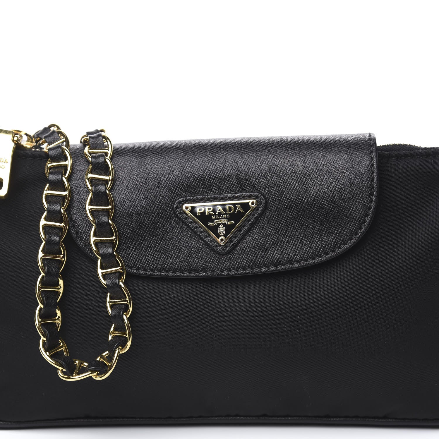 Prada Tessuto Nylon Saffiano Crossbody Bag Black 11 of 11