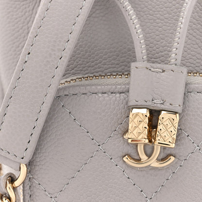 Chanel Caviar Quilted Mini CC Pocket Bucket Bag Grey 8 of 12