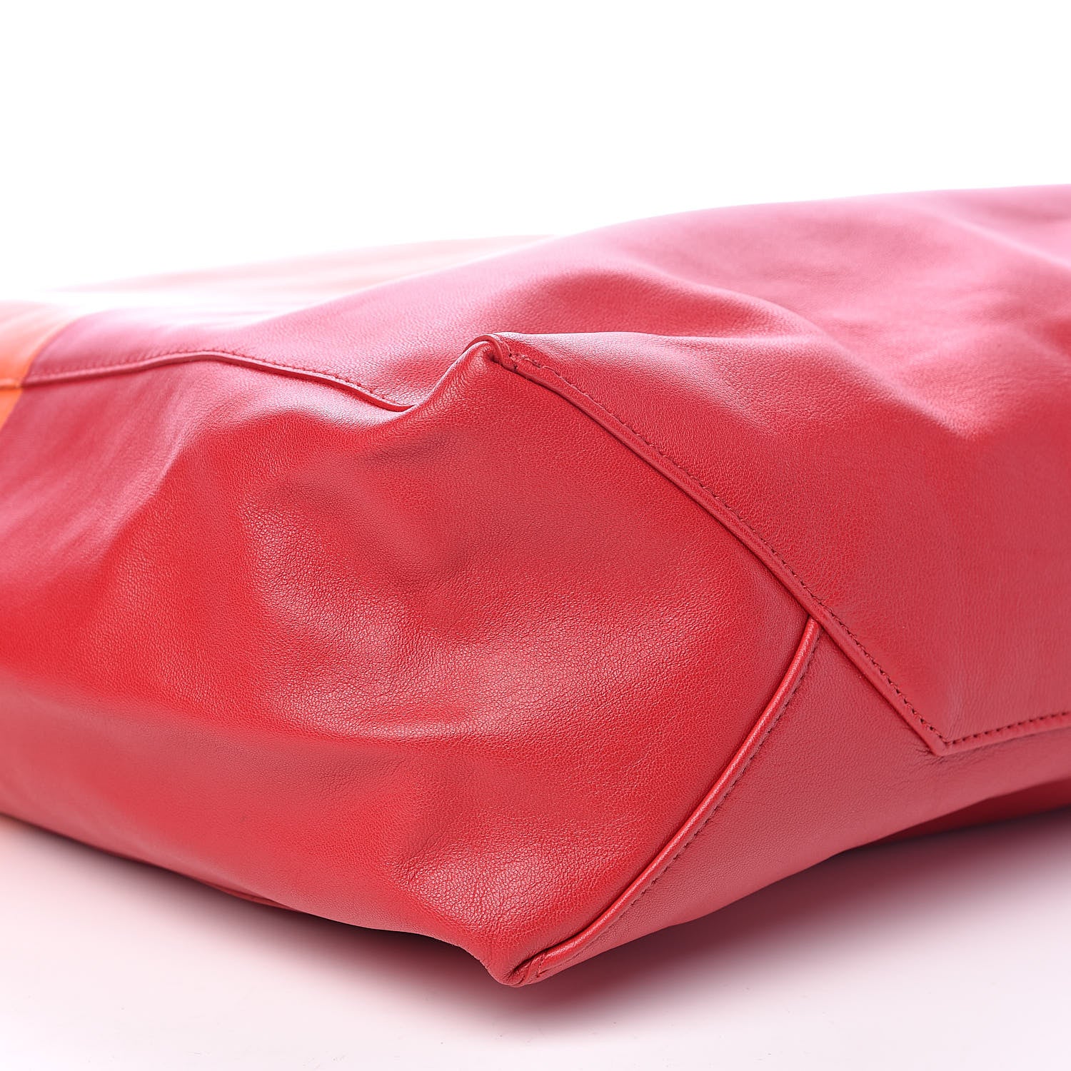 Celine Lambskin Vertical Bi-Cabas Orange Magenta 7 of 11
