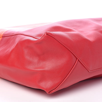 Celine Lambskin Vertical Bi-Cabas Orange Magenta 7 of 11
