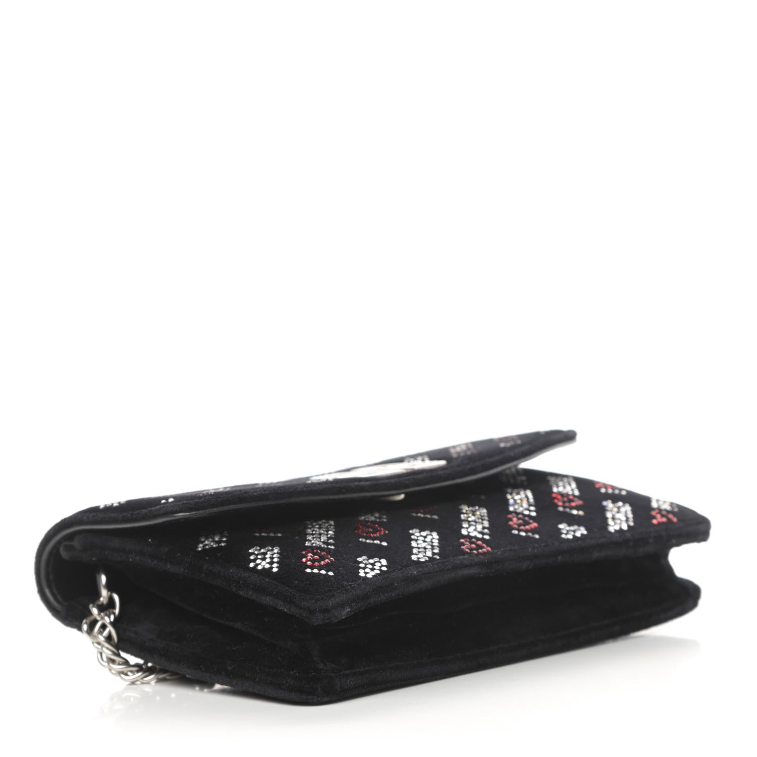 Balenciaga Velvet Crystal I Love Paris BB Wallet On Chain Black 4 of 12