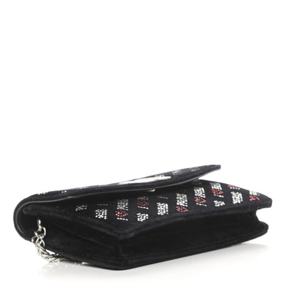 Balenciaga Velvet Crystal I Love Paris BB Wallet On Chain Black 4 of 12