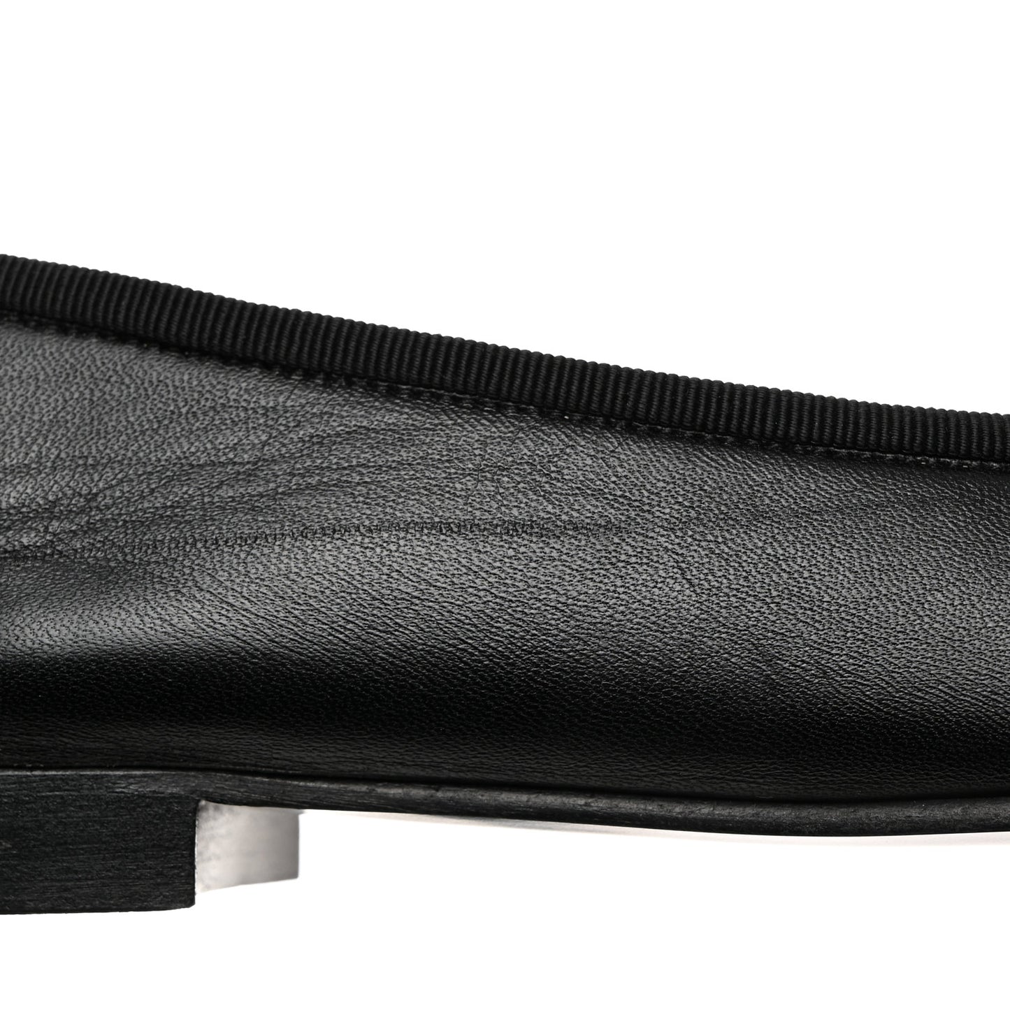 Lambskin Patent Cap Toe Ballerina Flats 37 Black