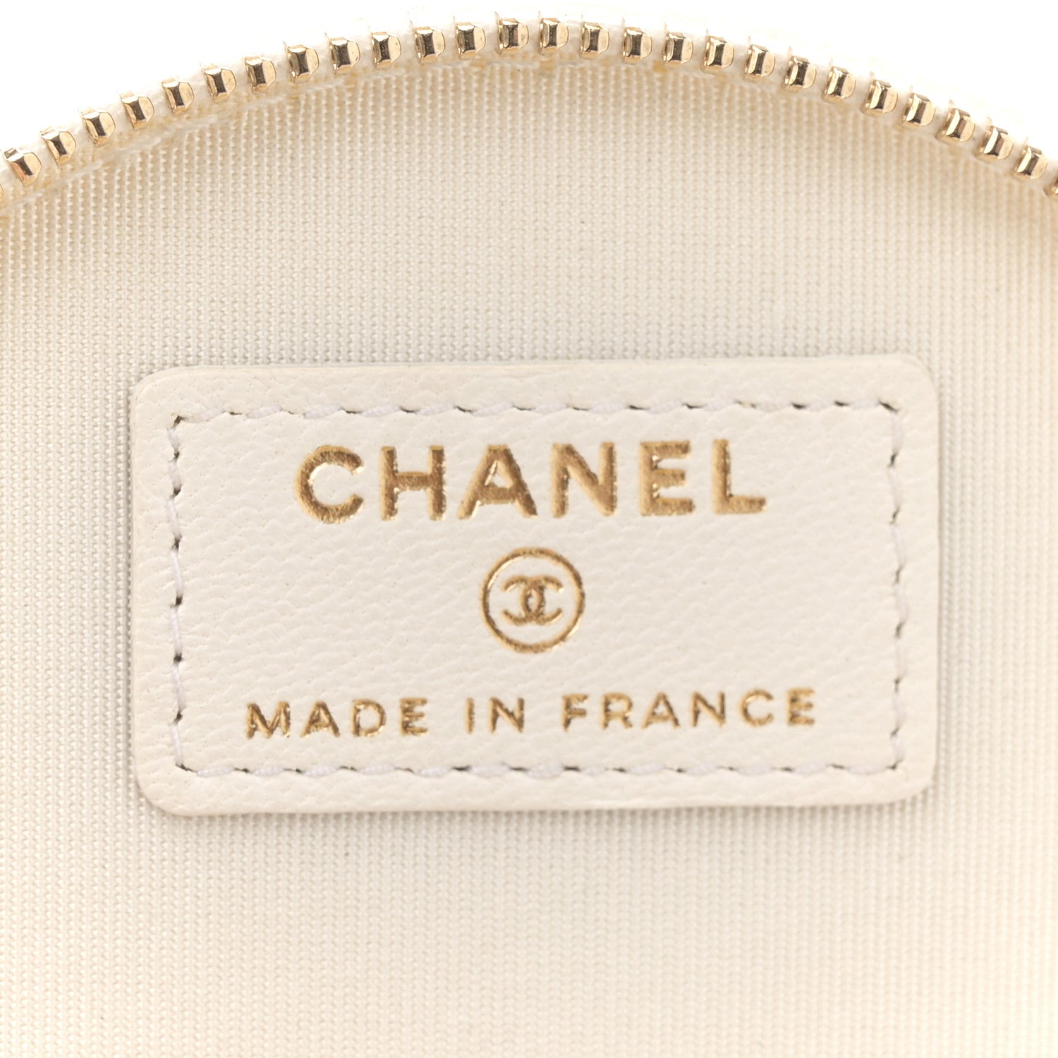 Chanel Lambskin Quilted Round Small Vanity Case With Chain White Black 6 of 10