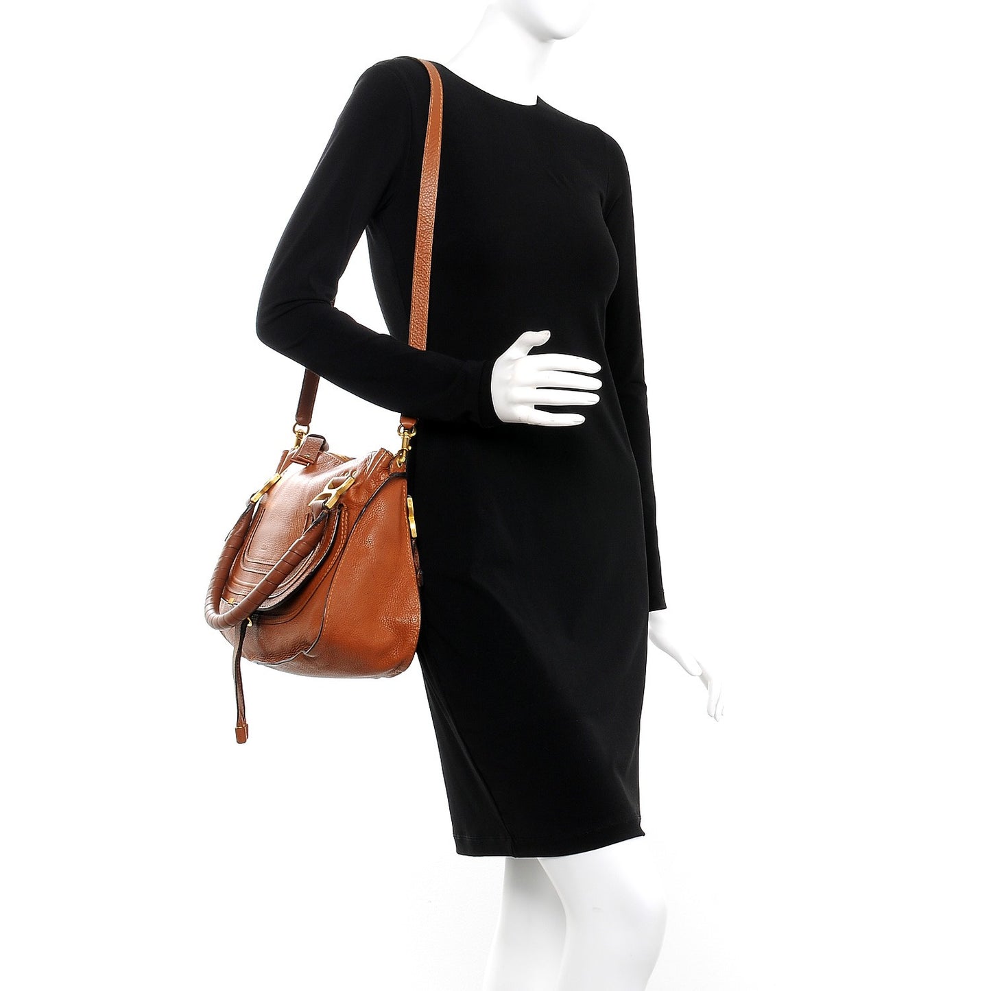 Calfskin Medium Marcie Satchel Tan