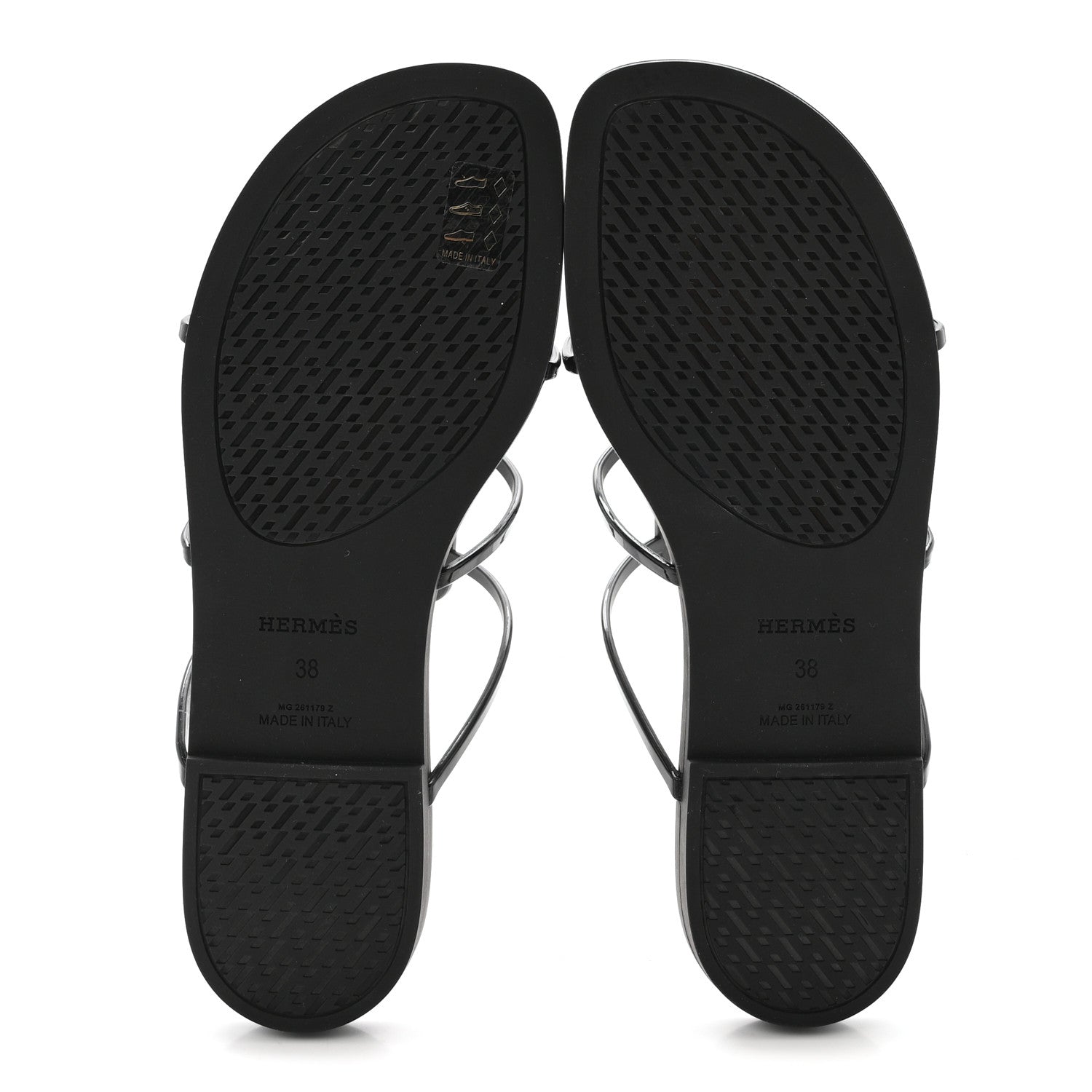 Hermes Rubber Womens Mykonos Sandals 38 Black 1887488 – FASHIONPHILE