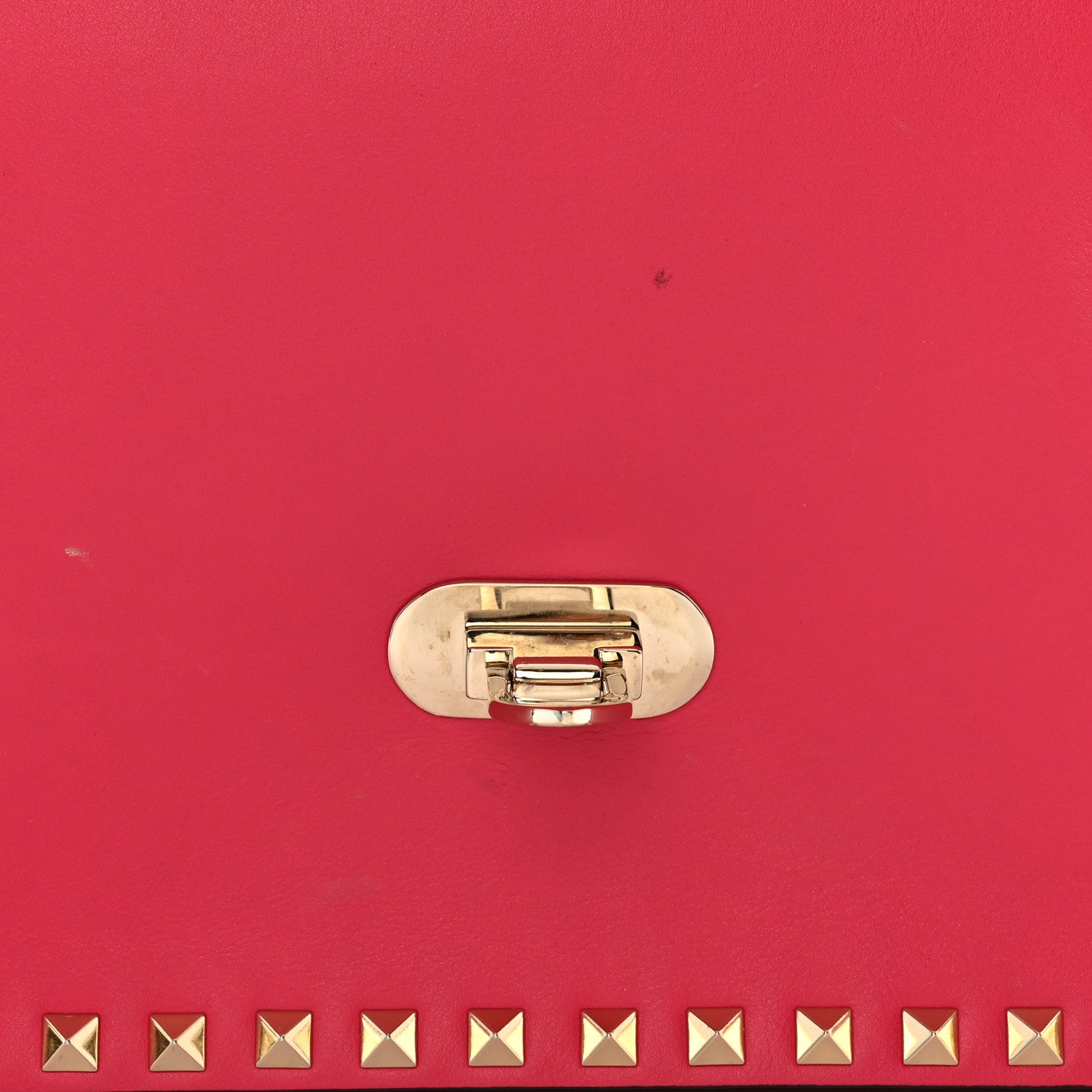Valentino Garavani Vitello Rockstud Flip Lock Wristlet Clutch Deep Fuxia 9 of 11