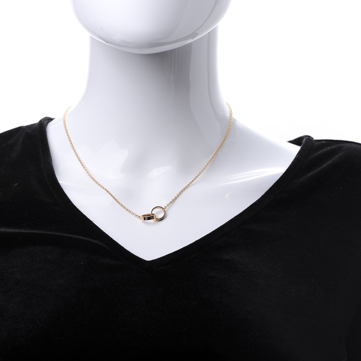 Cartier 18K Pink Gold Interlocking LOVE Necklace 2 of 7