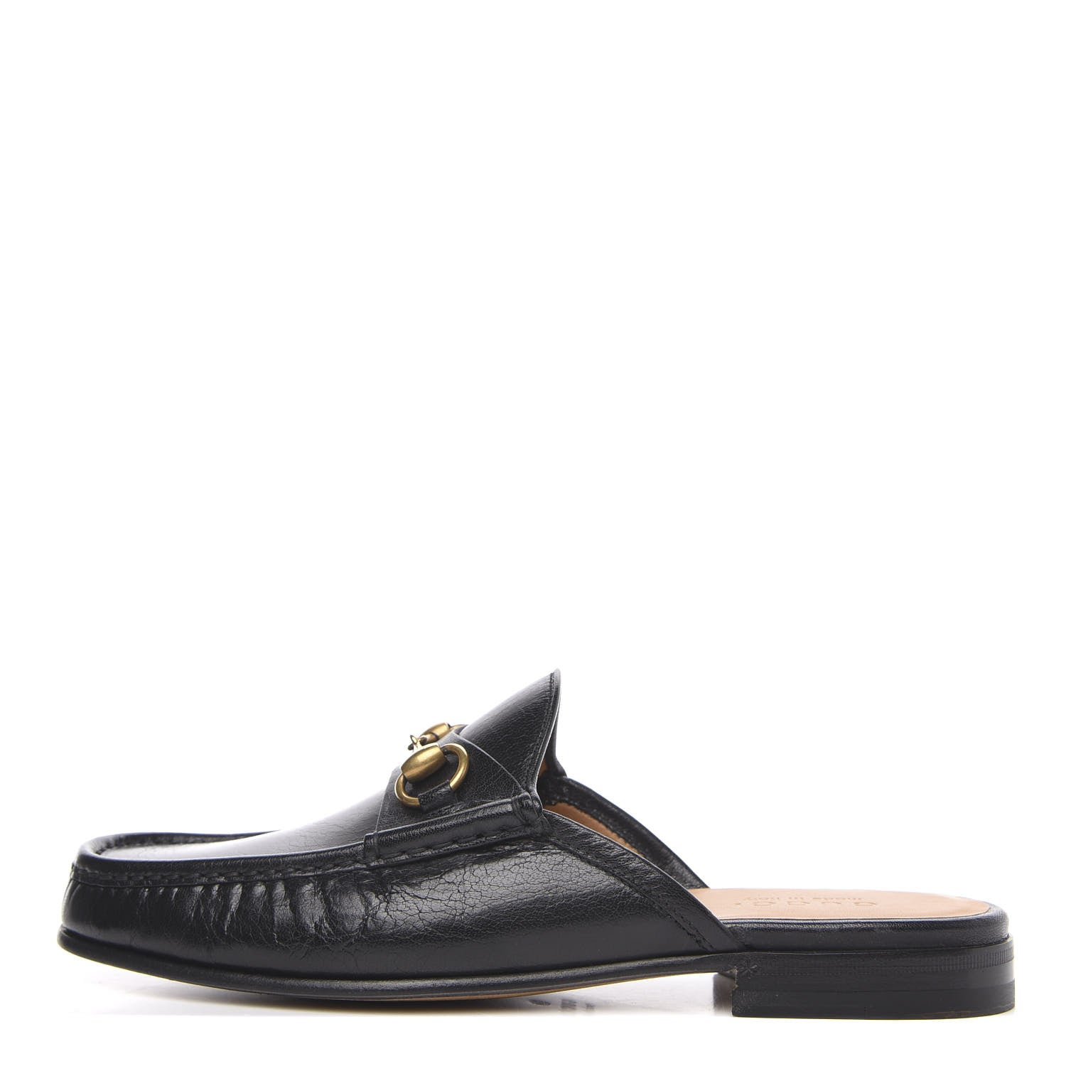 Gucci Goatskin Mens Horsebit Slippers 8 Black 1 of 10