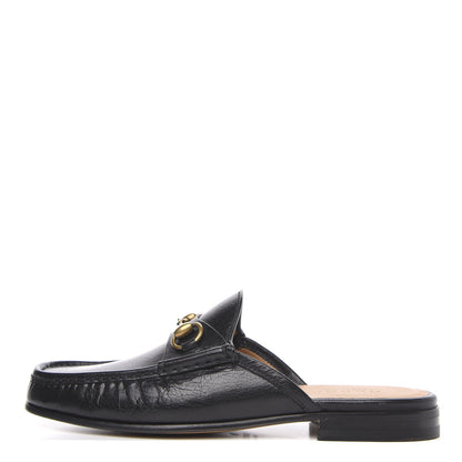 Gucci Goatskin Mens Horsebit Slippers 8 Black 1 of 10