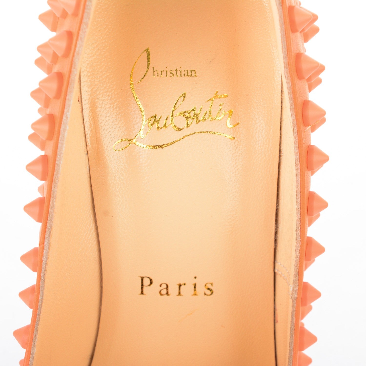 Christian Louboutin Nappa Pigalle Spikes 120 Pumps 35.5 Mango 7 of 8