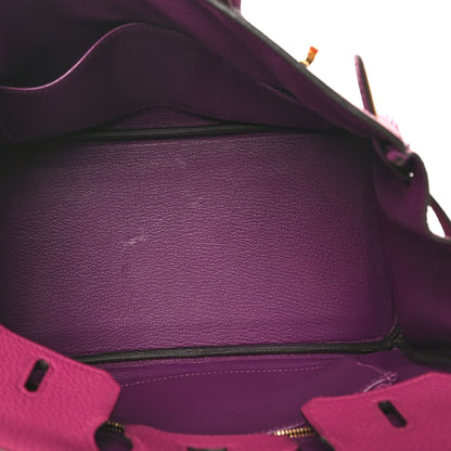 Hermes Togo Horseshoe Birkin 25 Rose Pourpre Cassis 5 of 11