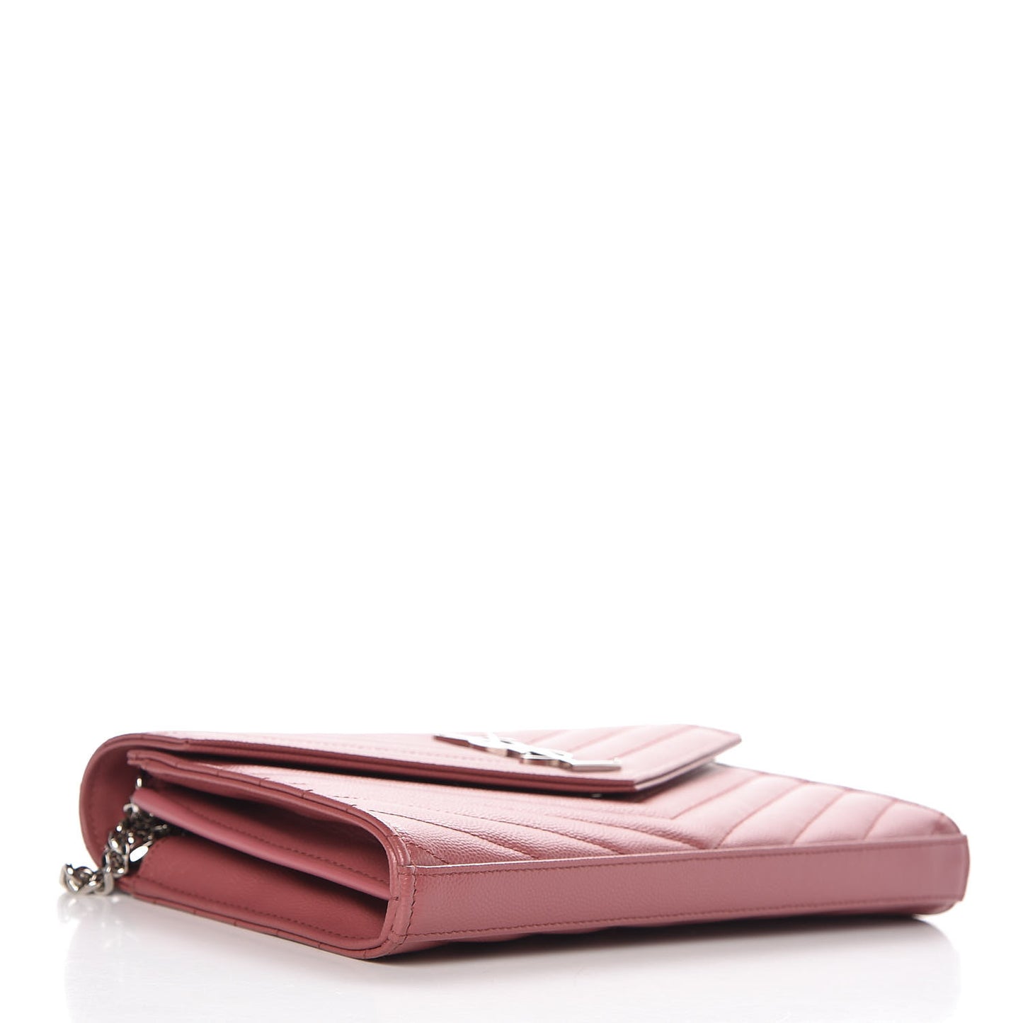 Grain De Poudre Matelasse Chevron Monogram Chain Wallet Mystic Rose