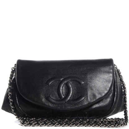 Chanel Lambskin Half Moon Wallet On Chain WOC Black 1 of 8