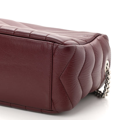 Saint Laurent Calfskin Y Quilted Monogram Small Loulou Bowling Bag Rouge Legion 10 of 10