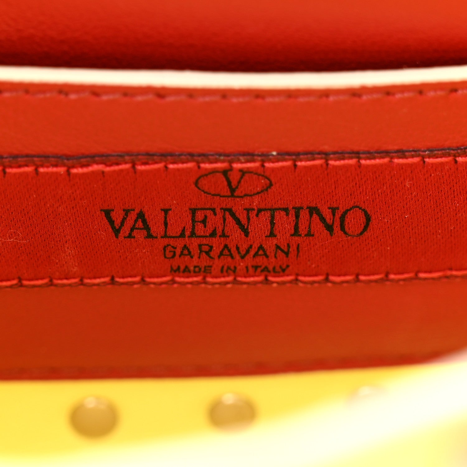 Valentino Garavani Calfskin Micro Rockstud Spike Shoulder Bag Yellow 6 of 10
