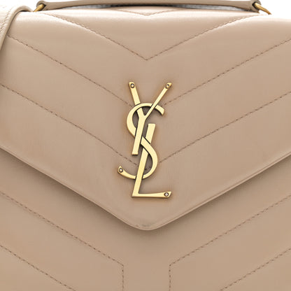 Saint Laurent Calfskin Y Quilted Monogram Small Loulou Chain Satchel Dark Beige 8 of 16