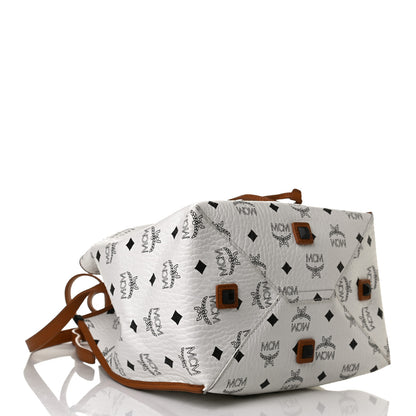 MCM Visetos Drawstring Bucket Bag White 3 of 14