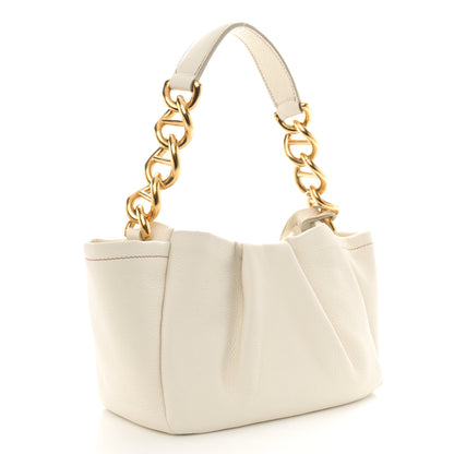 Prada Cervo Pleats Small Shoulder Bag Talco 3 of 11
