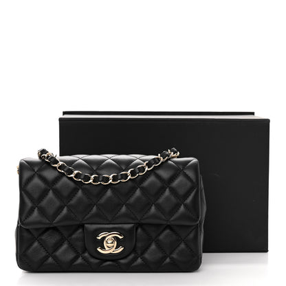 Chanel Lambskin Quilted Mini Rectangular Flap Black 3 of 11
