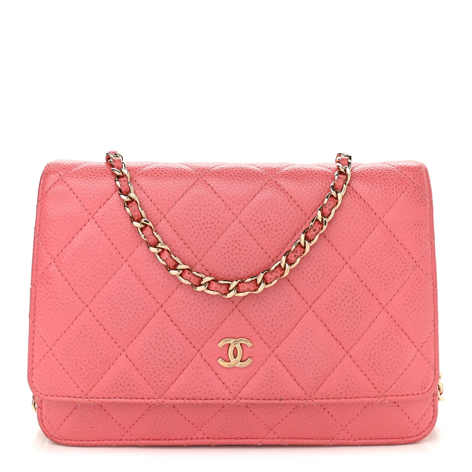 Chanel Caviar Quilted Wallet on Chain WOC Pink 1 of 13