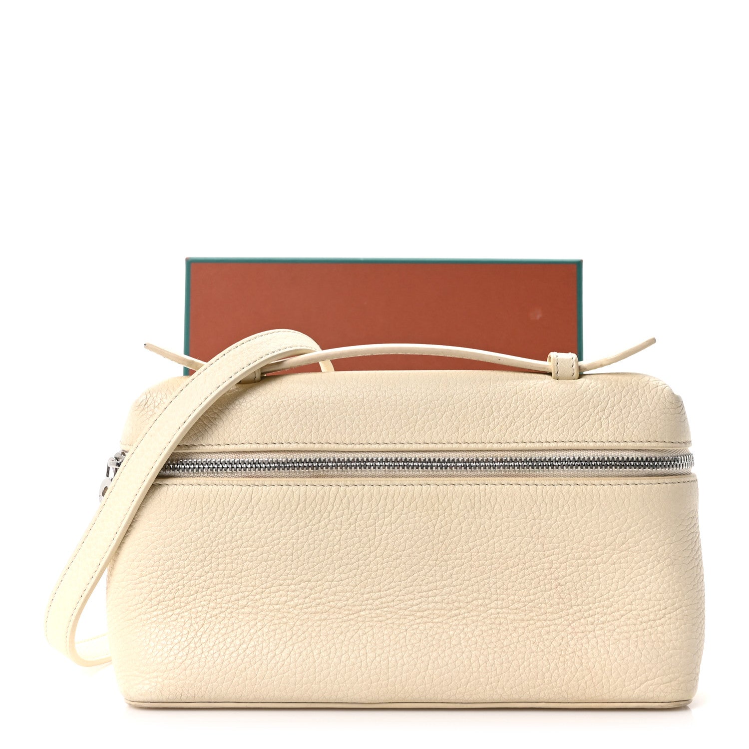 Loro Piana Grained Calfskin L19 Extra Pocket Pouch Whisper White