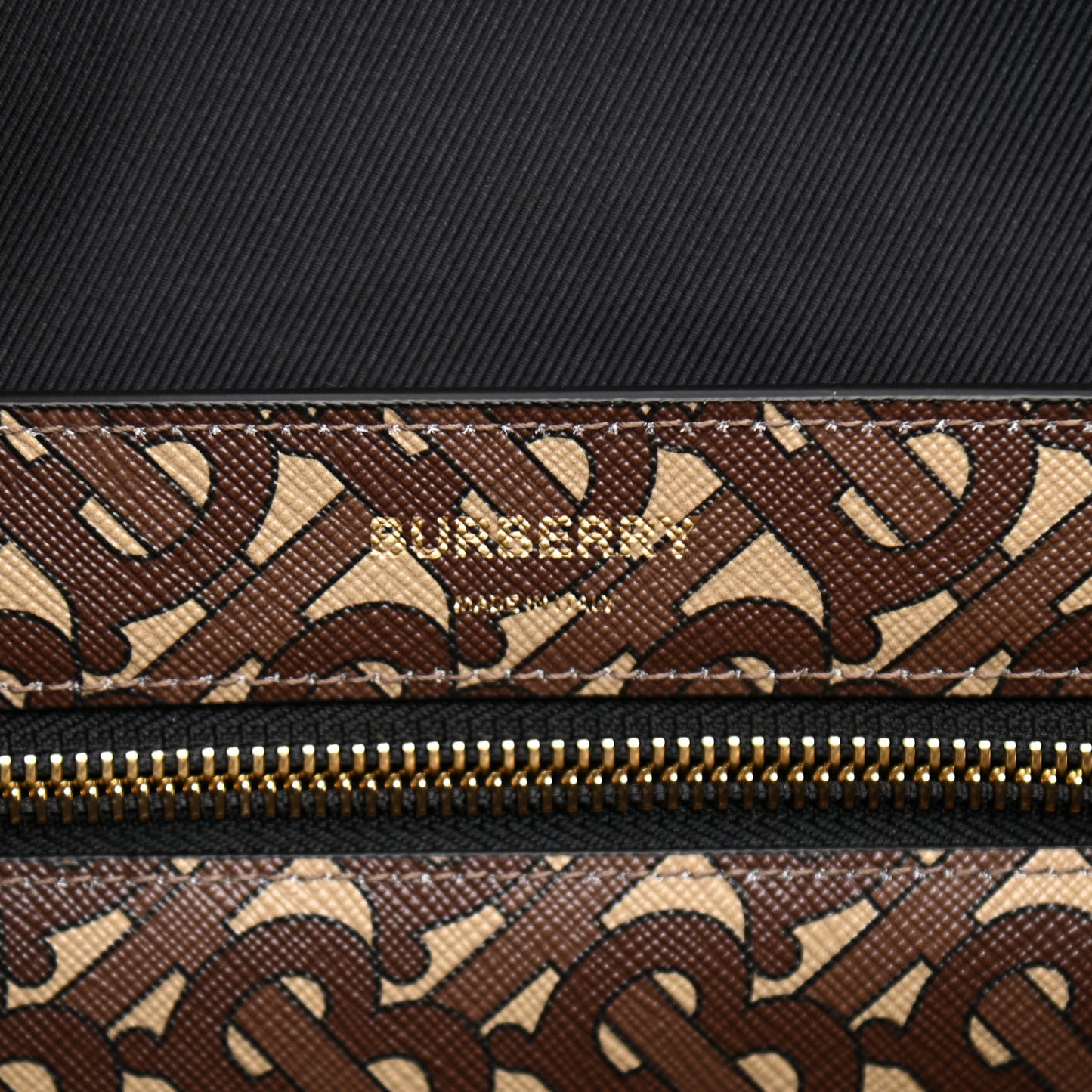 E-Canvas Monogram Stripe Book Tote Bridle Brown