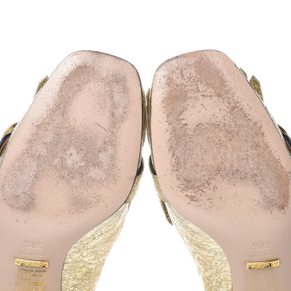 Gucci Galassia GG Marmont Fringe 50mm Loafer Pumps 38.5 Platino 8 of 10