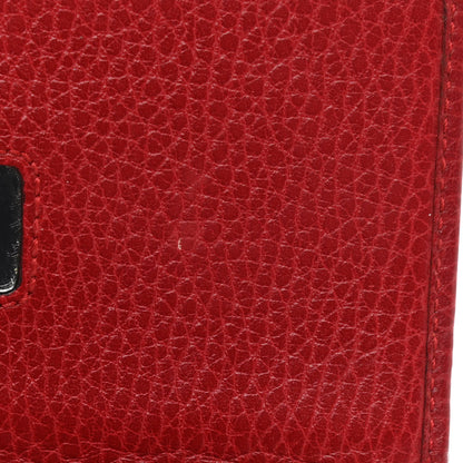 Gucci Dollar Calfskin Petite GG Marmont Wallet Chain Bag Hibiscus Red 10 of 14