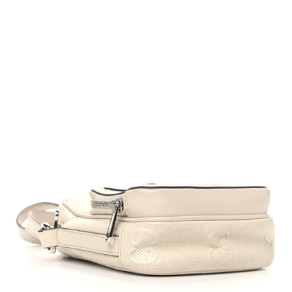 Gucci Calfskin GG Tennis Embossed Mini Double Zip Messenger Bag Mystic White 3 of 7