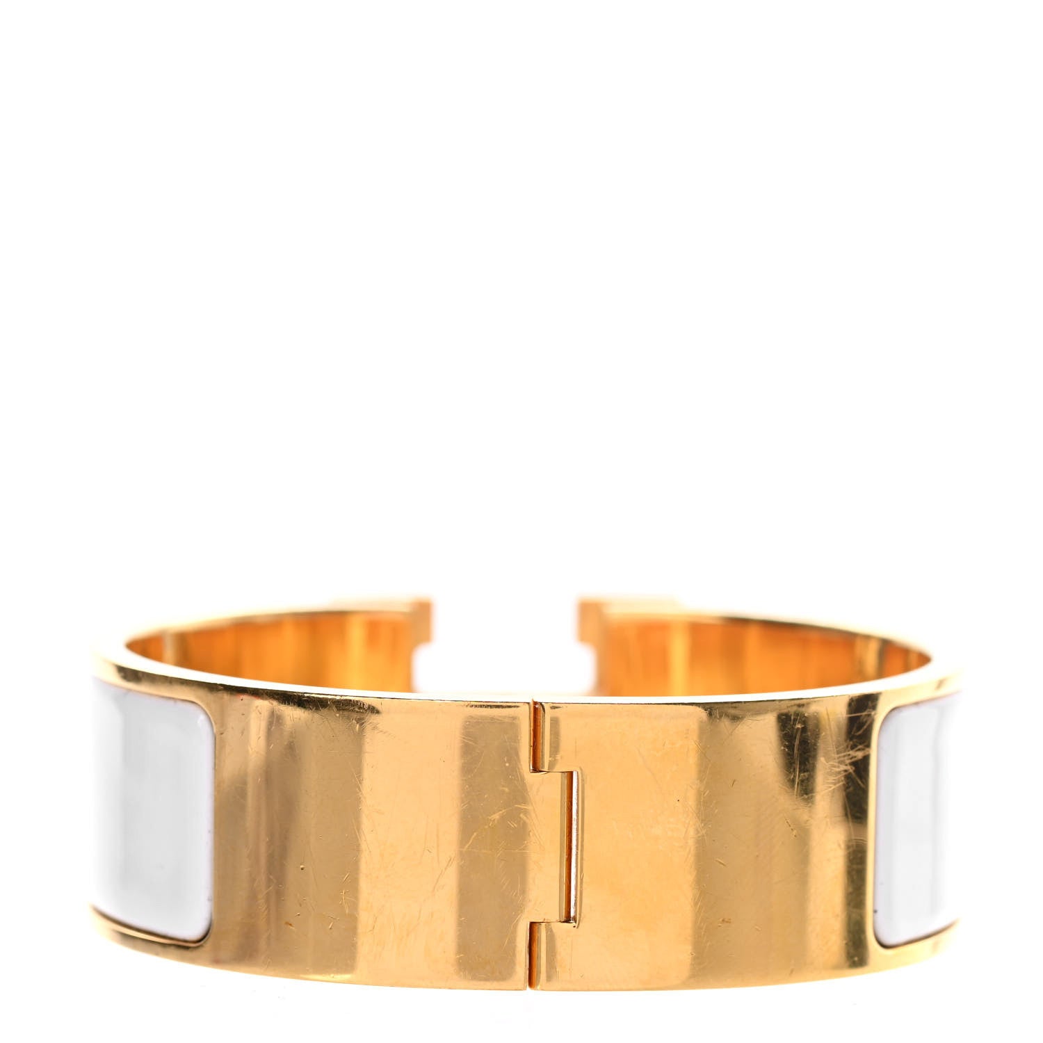 Hermes Enamel Wide Clic Clac H Bracelet PM White 3 of 4