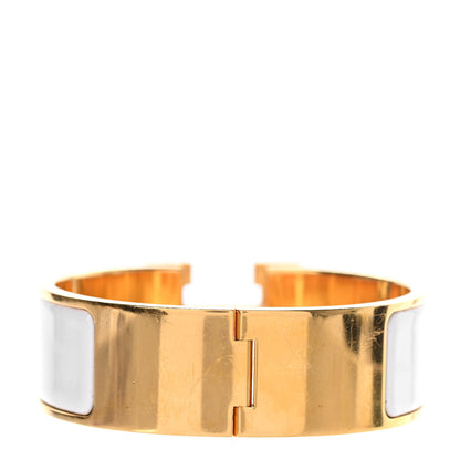 Hermes Enamel Wide Clic Clac H Bracelet PM White 3 of 4