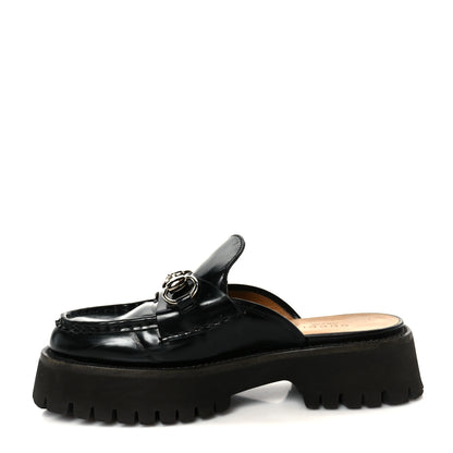 Gucci Magnum Calfskin Womens Horsebit Platform Mules 35.5 Black 1 of 11