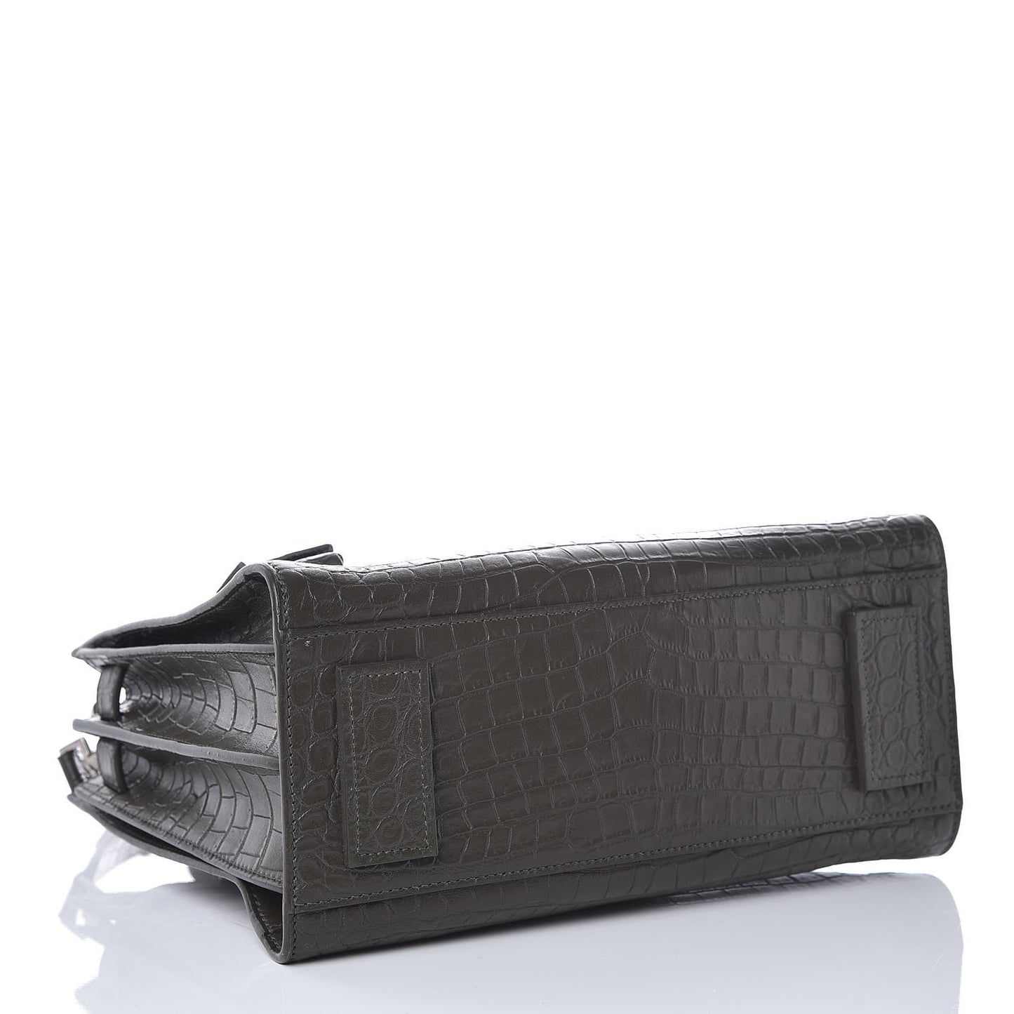 Calfskin Crocodile Embossed Baby Supple Sac De Jour Dark Leaf