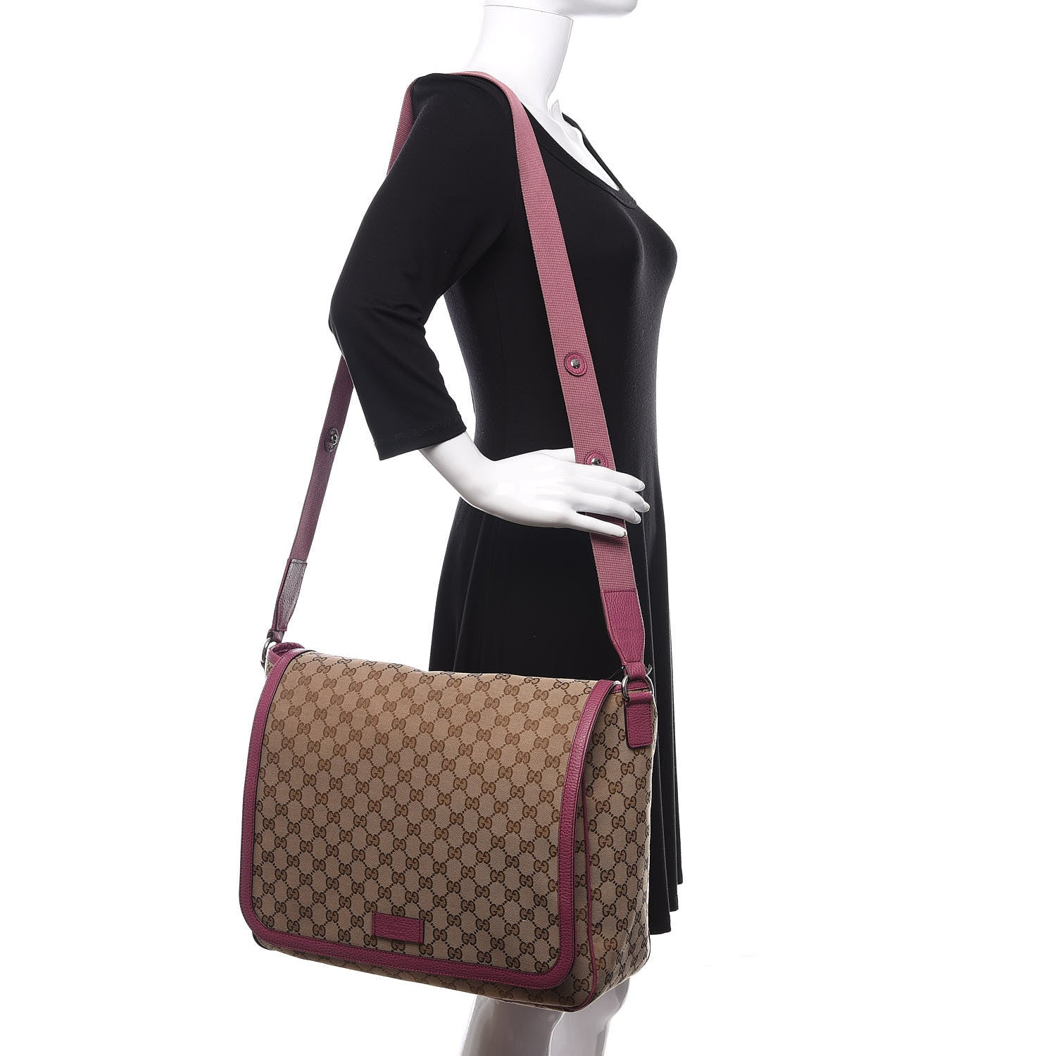 Gucci Monogram Convertible Diaper Bag Beige Peonia Flower 2 of 11