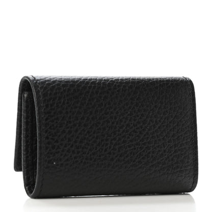 Gucci Pebbled Calfskin GG Marmont 6 Key Holder Black 2 of 4
