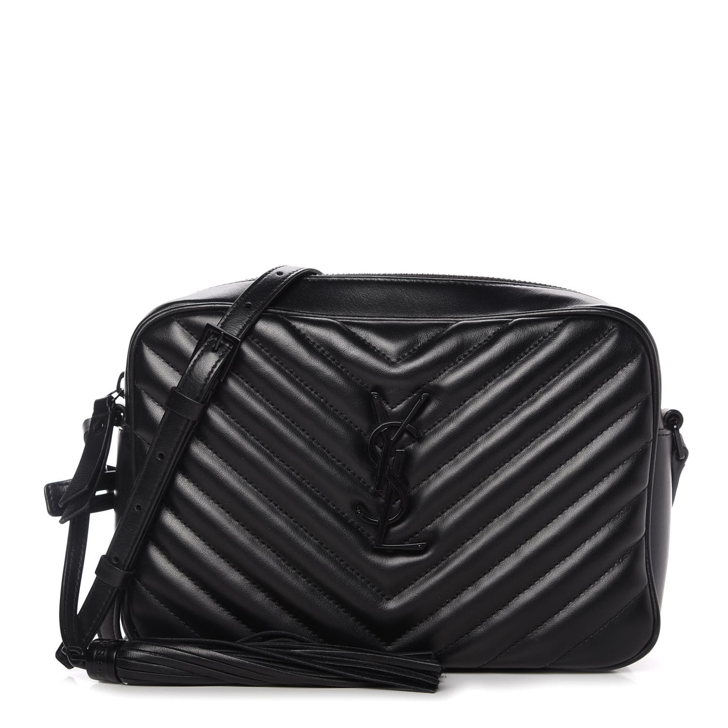 Calfskin Matelasse Monogram Lou Camera Bag Black