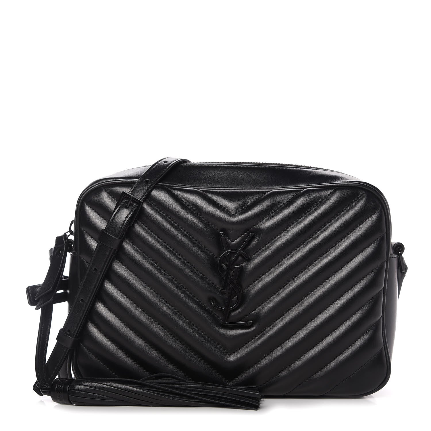 Saint Laurent Calfskin Matelasse Monogram Lou Camera Bag Black 1 of 11