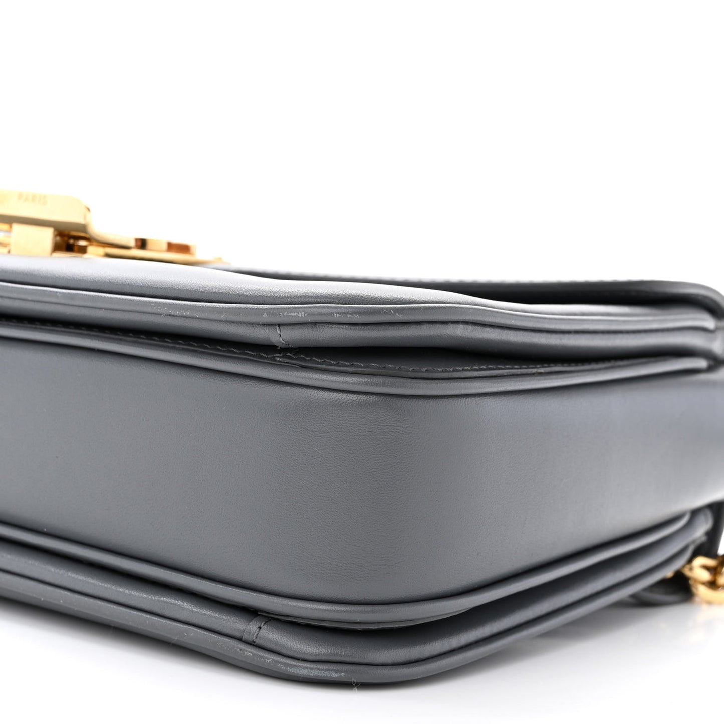 Shiny Calfskin Medium C Bag Grey