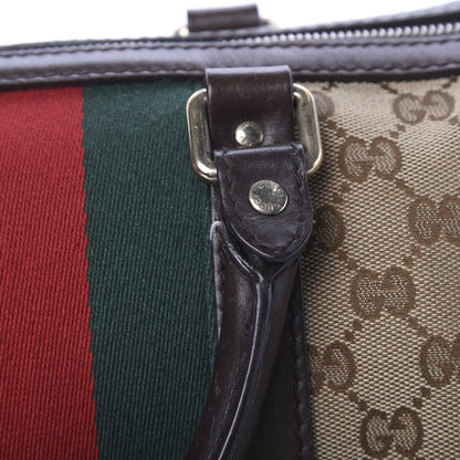 Gucci Monogram Vintage Web Medium Boston Dark Brown 19 of 23