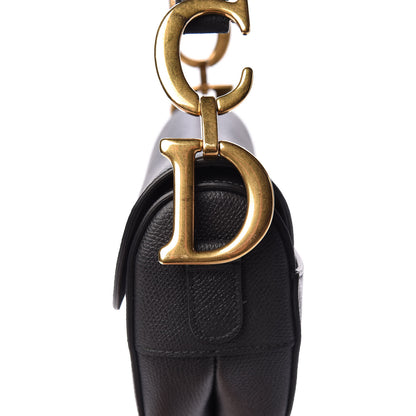 Christian Dior Grained Calfskin Saddle Bag Black 15 of 19