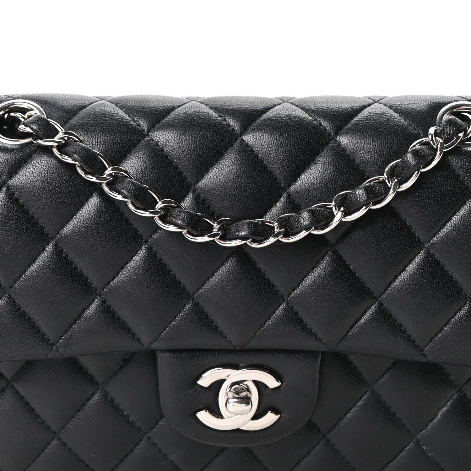Chanel Lambskin Quilted Small Double Flap Black 8 of 10