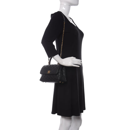 Chanel Caviar Lizard Embossed Quilted Mini Coco Handle Flap Black 2 of 11