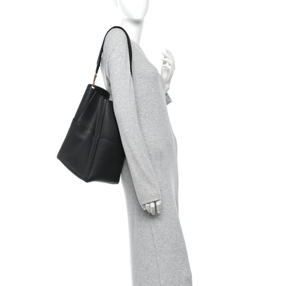 Celine Soft Grained Calfskin Sangle Bucket Bag Black 2 of 11