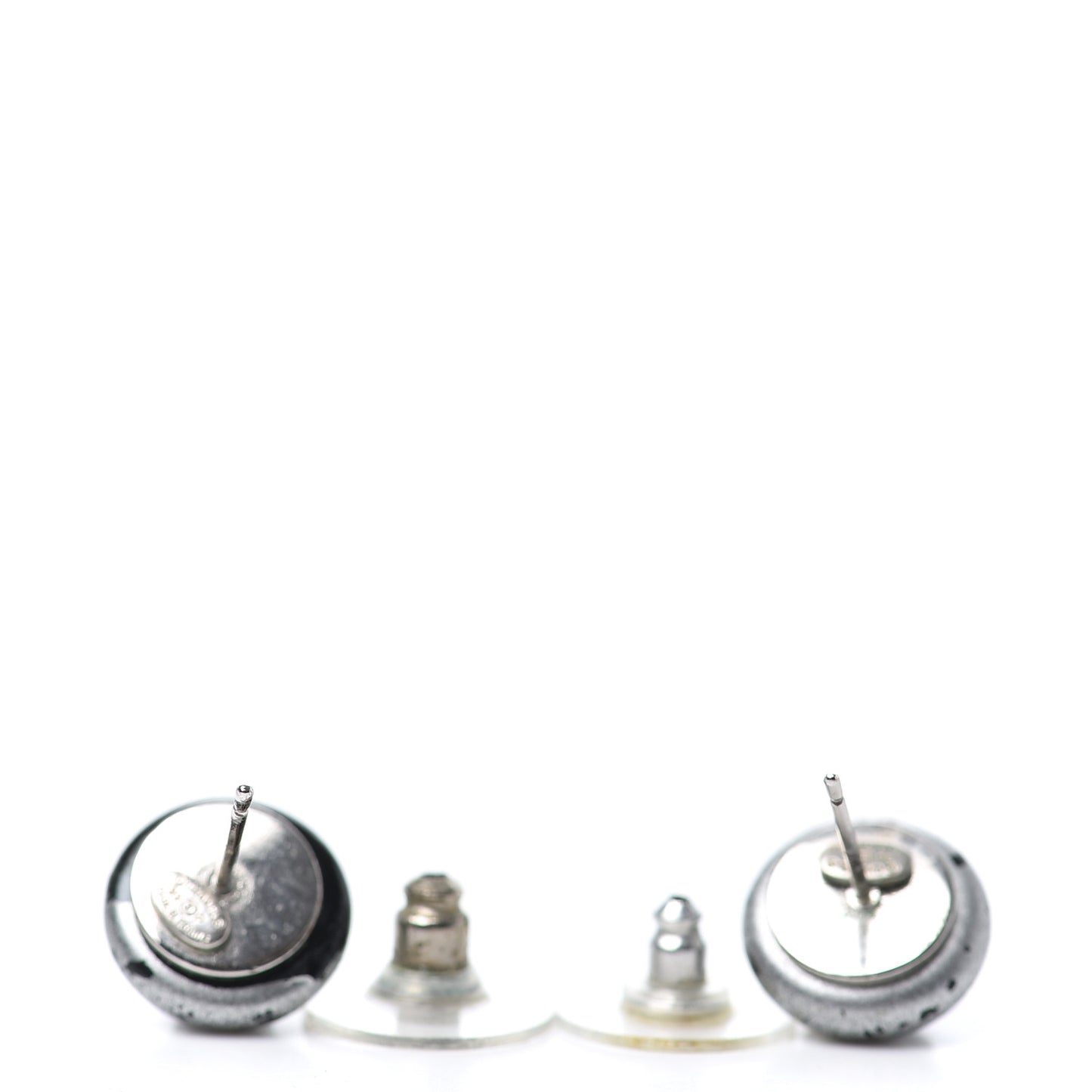Resin CC Earrings Silver