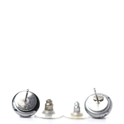 Chanel Resin CC Earrings Silver 3 of 4