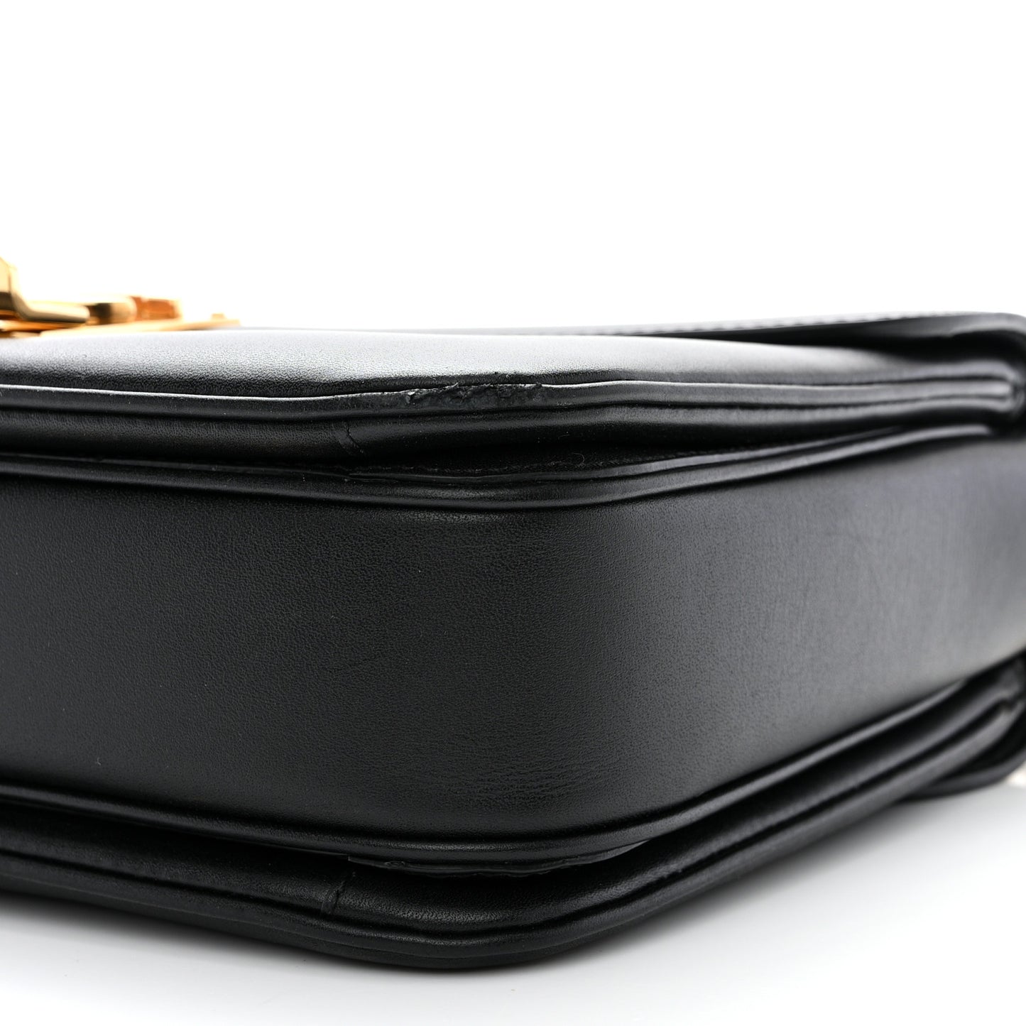 Shiny Calfskin Medium C Bag Black