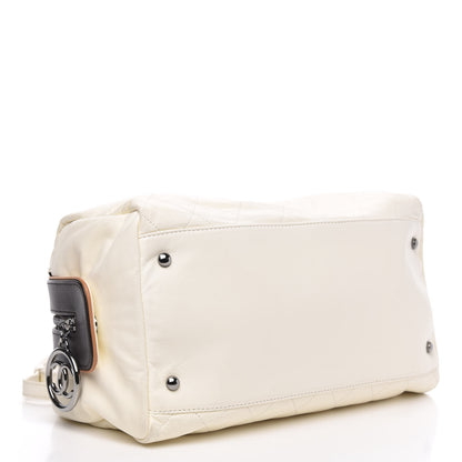 Chanel Lambskin Quilted Bowler White 4 of 11