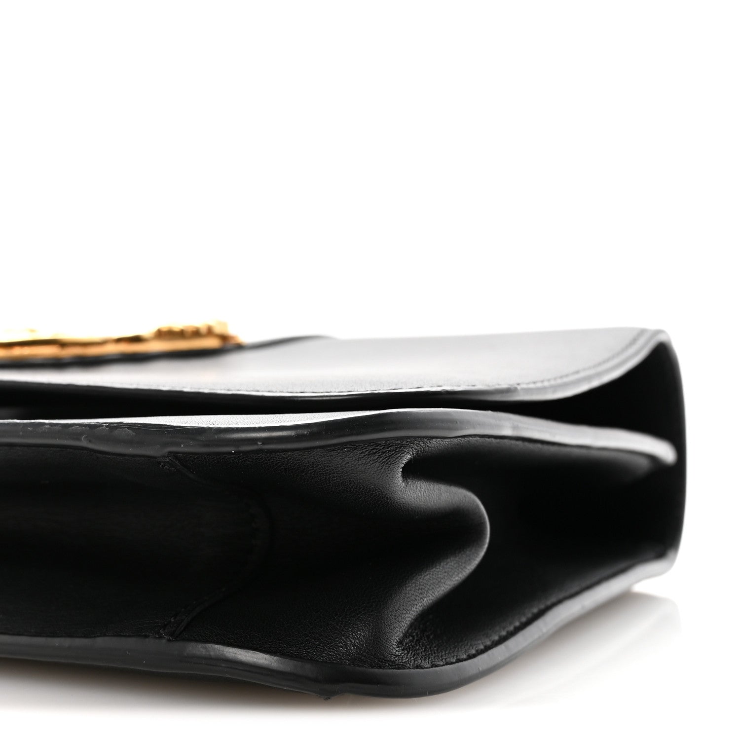 Versace Vitello Barocco Virtus Top Handle Shoulder Bag Black