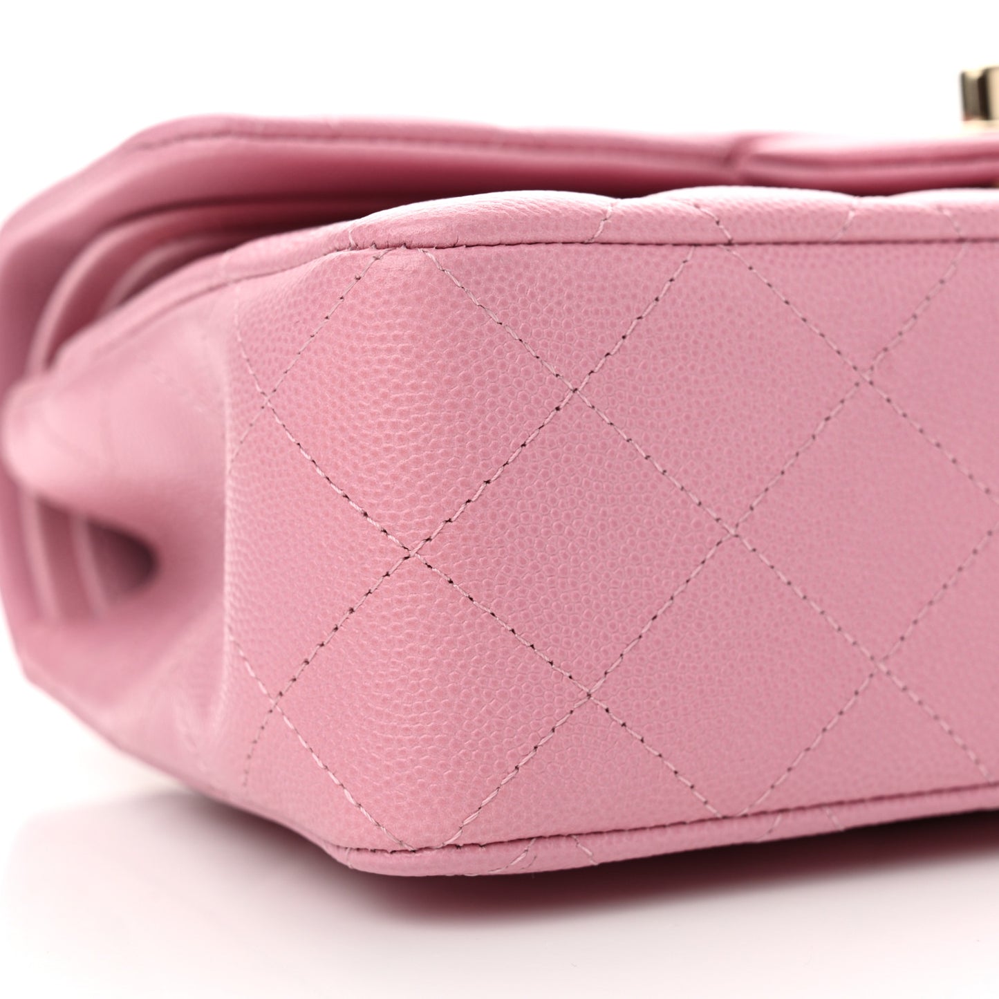 Caviar Quilted Small Double Flap Light Pink